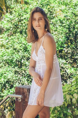 Camisola Renda sem Bojo em Tule e Renda Finis Intimate Lingerie Premium