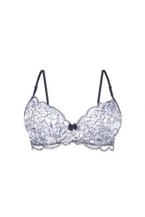 Sutiã com Bojo em Renda Jacquard Off White Finis Intimate Lingerie Premium