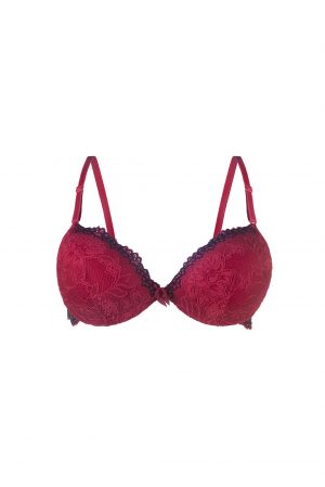 Sutiã Push Up com Bojo em Renda Bordada T201 Finis Intimate Lingerie Premium