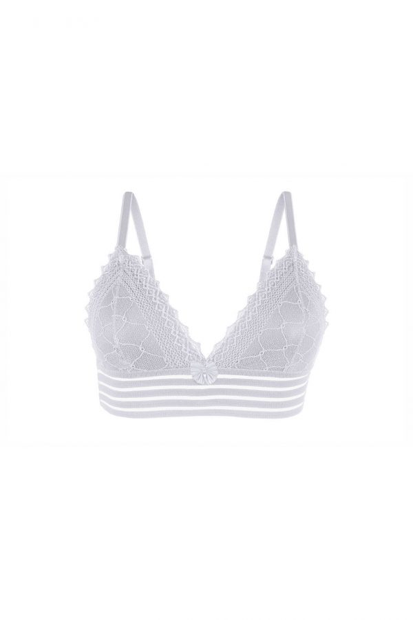 Sutiã sem Bojo com Base de Elástico em Renda Bordada TT Finis Intimate Lingerie Premium